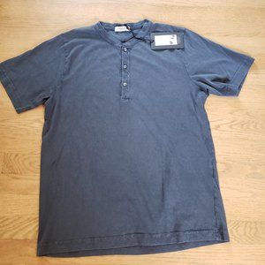 COPY - Blue Shortsleeve Three-Button Front Knit